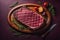 Raw beef sirloin steak with ingredients for cooking on wooden background. ai generative