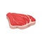 Raw beef tenderloin. Organic meat product. Food theme. Flat vector element for menu or poster of butcher shop