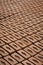 Raw brick laid out in stacks for drying.