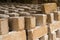 Raw bricks drying in the open air