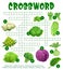 Raw cabbage vegetables, crossword puzzle worksheet