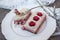 Raw cashew cake cheesecake and berries strawberries, cherries