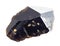 raw cassiterite (ore of tin) stone on white