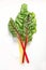 Raw chard on light background