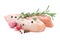 Raw chicken breasts with pepper, garlick and rosemary isolated o