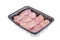 Raw chicken meat in black tray, spices.