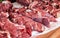 Raw chopped meat ready for sale in farmers market