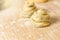 raw cruffins before baking in the oven. puff pastry croissant similar to a muffin rolled into a roll. modern baking. close-up,