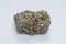 Raw crystalline pyrite iron pyrite, fool's gold . Mineral pyrite from the group of sulfides. The mineral pyrite on a