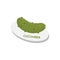Raw Cucumber on plate vegan menu concept. Green Juiced Vegetable textured illustration.