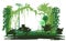 Raw dangling creepers. Jungle rainforest. Glade playground.Nature landscape silhouette. Dense tropical thickets