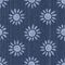 Raw Denim Blue Chambray Texture Background with Printed White Daisy. Indigo Stonewash Seamless Pattern. Close Up Textile Weave for