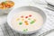 Raw dough with candied fruits for cookies on white table, closeup