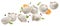 Raw dumplings, frozen russian pelmeni isolated on white background