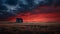 Raw And Emotional Imagery: A House On The Prairie Under A Colorful Sky