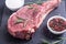 Raw entrecote steak