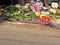 A raw farm fresh vegetables seller at roadside of suburban area