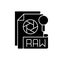 RAW file black glyph icon