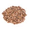 Raw flax seeds stacked in a bunch and clipped on white background