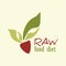 Raw food diet logo with abstract vegetable root crop