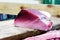 Raw food: Fresh Tuna fish cut by professional Japanese chef. Tuna