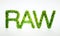 Raw food text sign