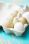 Raw fresh araucana chicken eggs