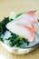 Raw with fresh hamachi meat fish sashimi