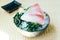 Raw with fresh hamachi meat fish sashimi