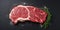 Raw fresh meat lamb mutton saddle Gray background Top view 2