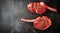 Raw fresh meat Veal rib Steak on bone