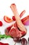 Raw fresh veal ribs