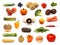 Raw Fruit and Vegetable Collage