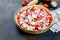 raw Greek pie with feta and tomatoes for baking