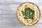 Raw greek spinach feta cheese pie