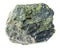 raw green Serpentine rock on white