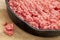 Raw ground bison (buffalo) meat