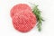 Raw hamburger meat