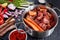 Raw ingredients for traditional hungarian goulash