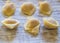 Raw italian cappelletti, fresh homemade pasta.