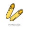 Raw italian penne lisce pasta food outline icon