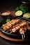 Raw Japanese grilled chicken cartilage skewers