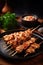 Raw Japanese grilled chicken cartilage skewers