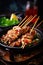 Raw Japanese grilled chicken cartilage skewers