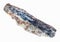 raw Kyanite crystal in Schist stone on white