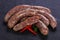 Raw lamb sausages