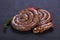 Raw lamb sausages