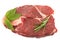 Raw Lamb steak with Rosemary and Mint