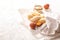 Raw loaf of challah Jewish bread on a light background. banner menu recipe place for text