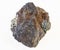 raw magnetite (iron ore) stone on white